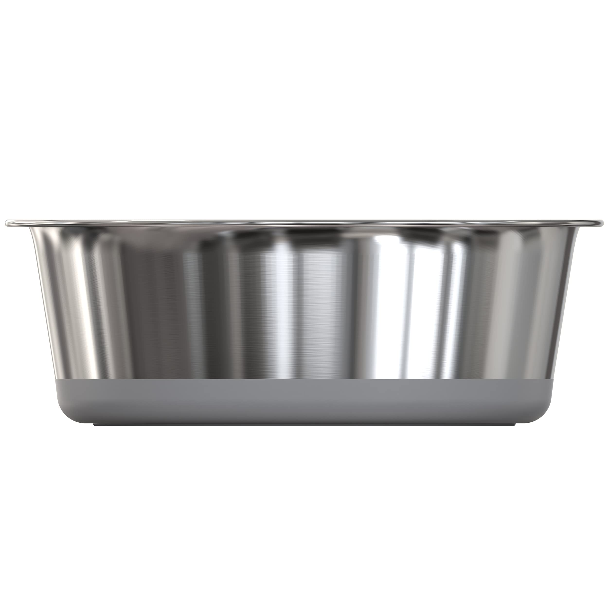HeavyBowl weighted base stainless steel reduces tipping during enthusiastic meals.