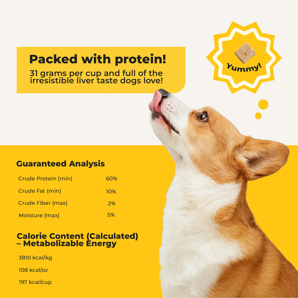 Heckova beef liver dog treats training use bite-sized rewards boost focus.