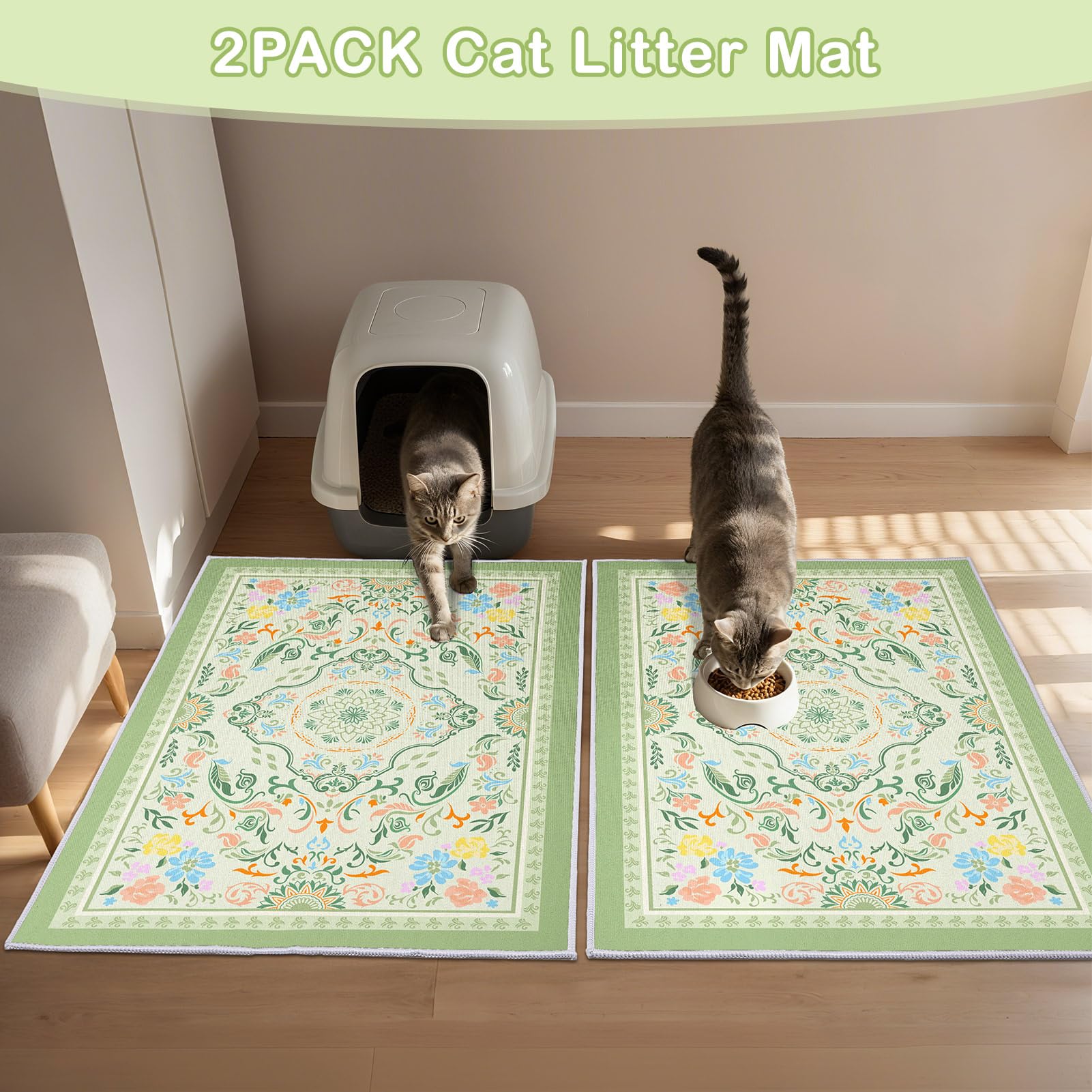Hedgeink Litter Mat 33x22 inches covers a large area.