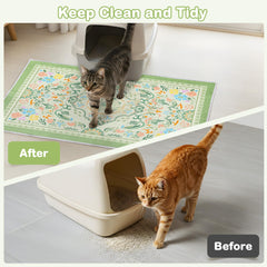 Hedgeink Cat Litter Mat with non-slip bottom keeps the box steady.