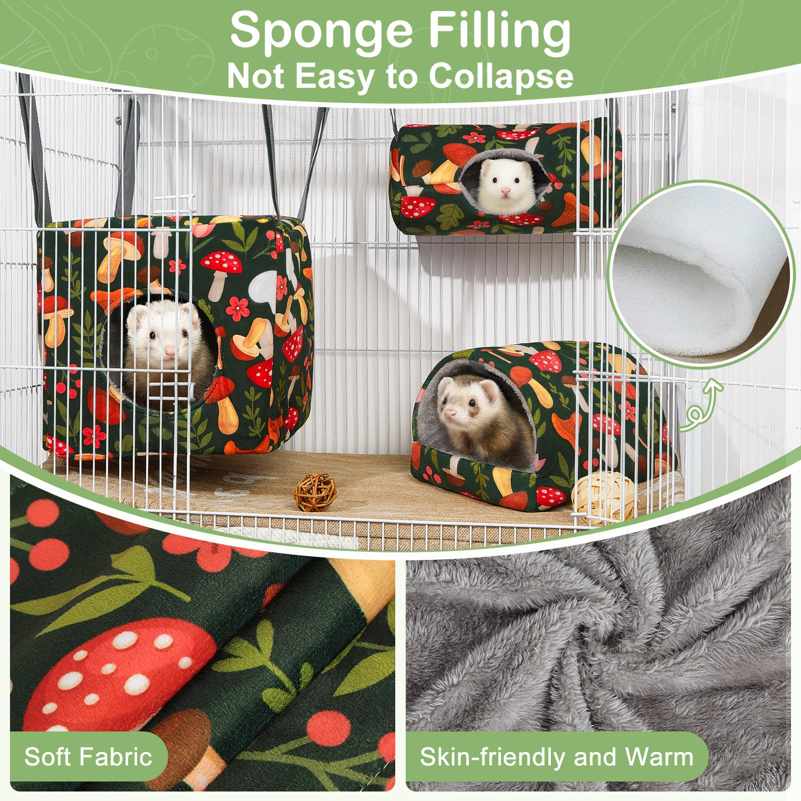 Hedgeink Ferret Hammock features cute, vibrant prints to decorate cages.