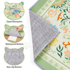 Litter trapping mat easy to clean with vacuum or machine wash.