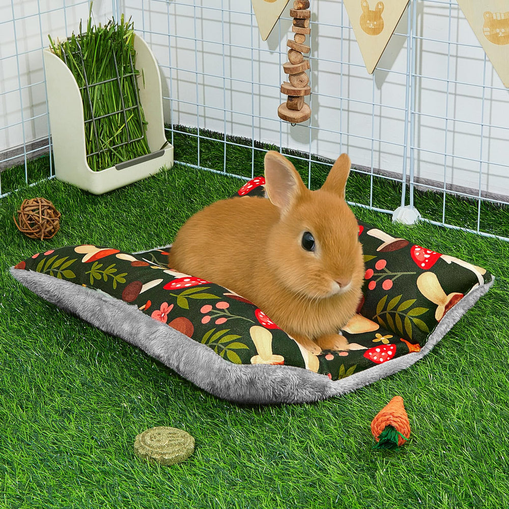 Hedgeink Rabbit Bed doubles as a soft cuddle mat for rabbit naps.