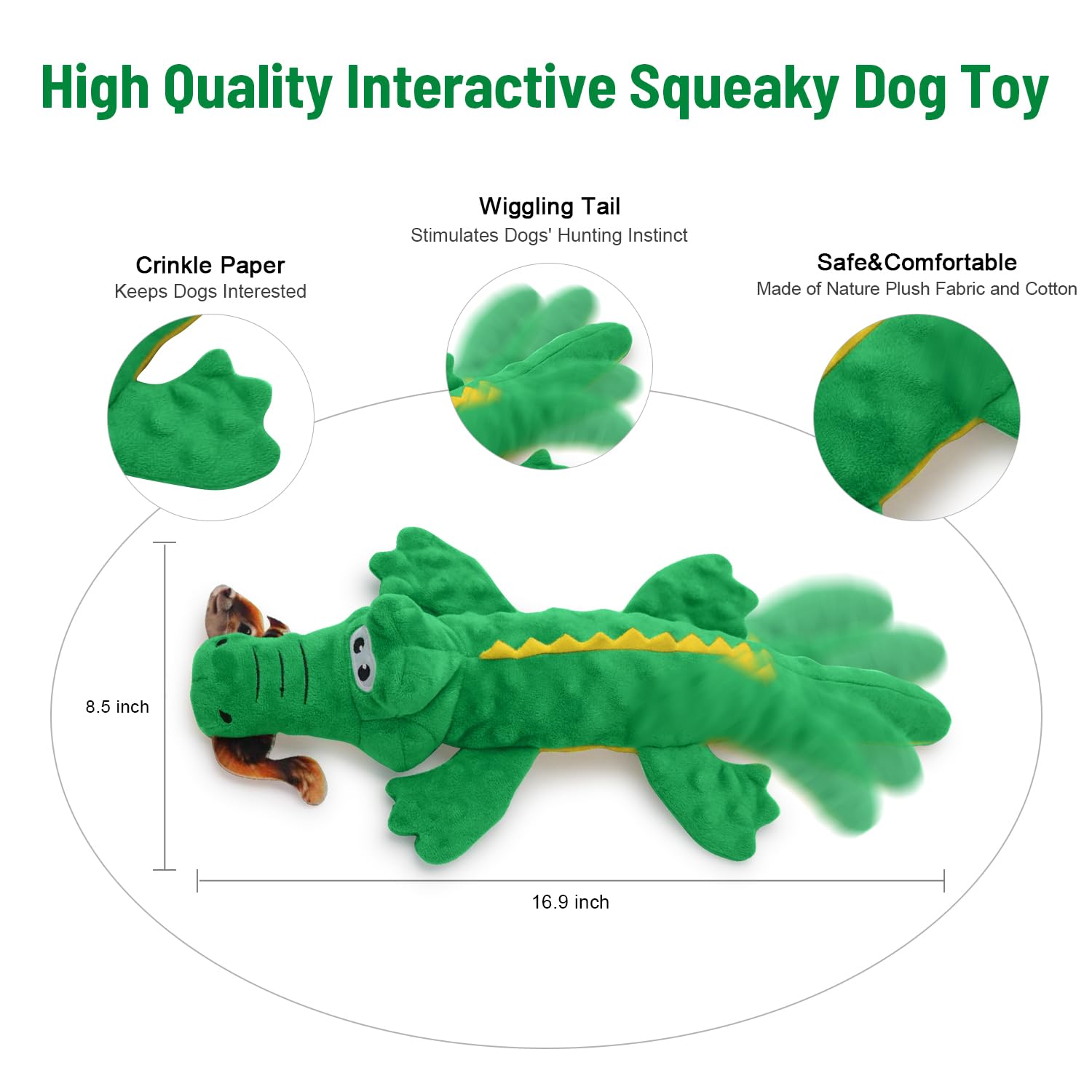 Hedsuin alligator toy motion-activated movement sparks chasing instincts.