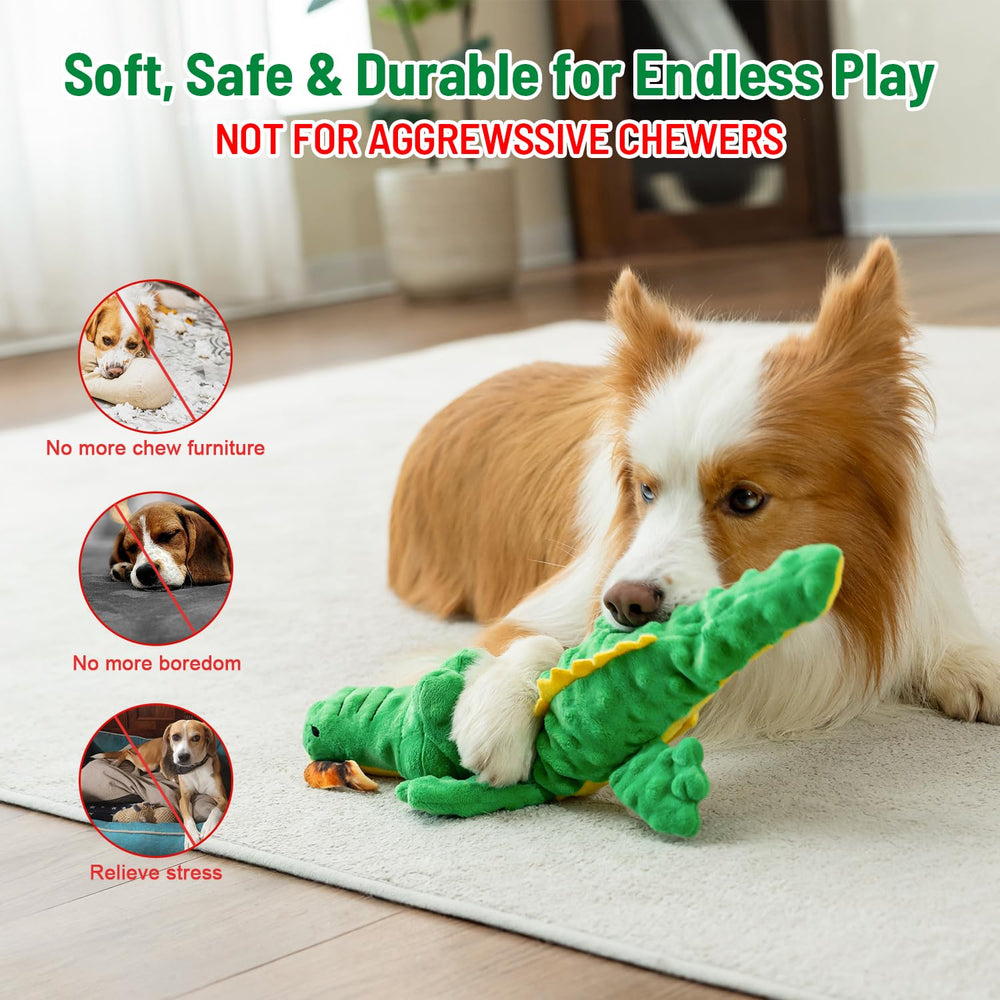 Hedsuin alligator toy rechargeable-battery with USB-C keeps playtime uninterrupted.