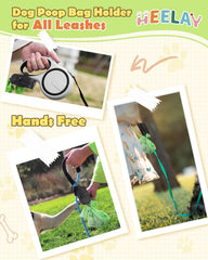 Heelay dog poop bag holder black color keeps leash looks neat on daily strolls.