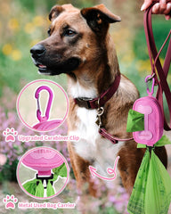 Heelay poop bag dispenser carabiner clip keeps bags secure on outdoor strolls