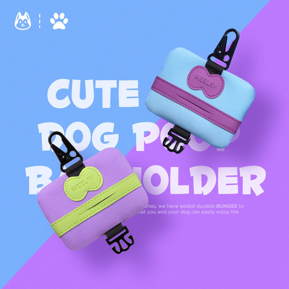 Heelay Dog Poop Bag Holder Mini hook and clip close-up for secure leash attachment