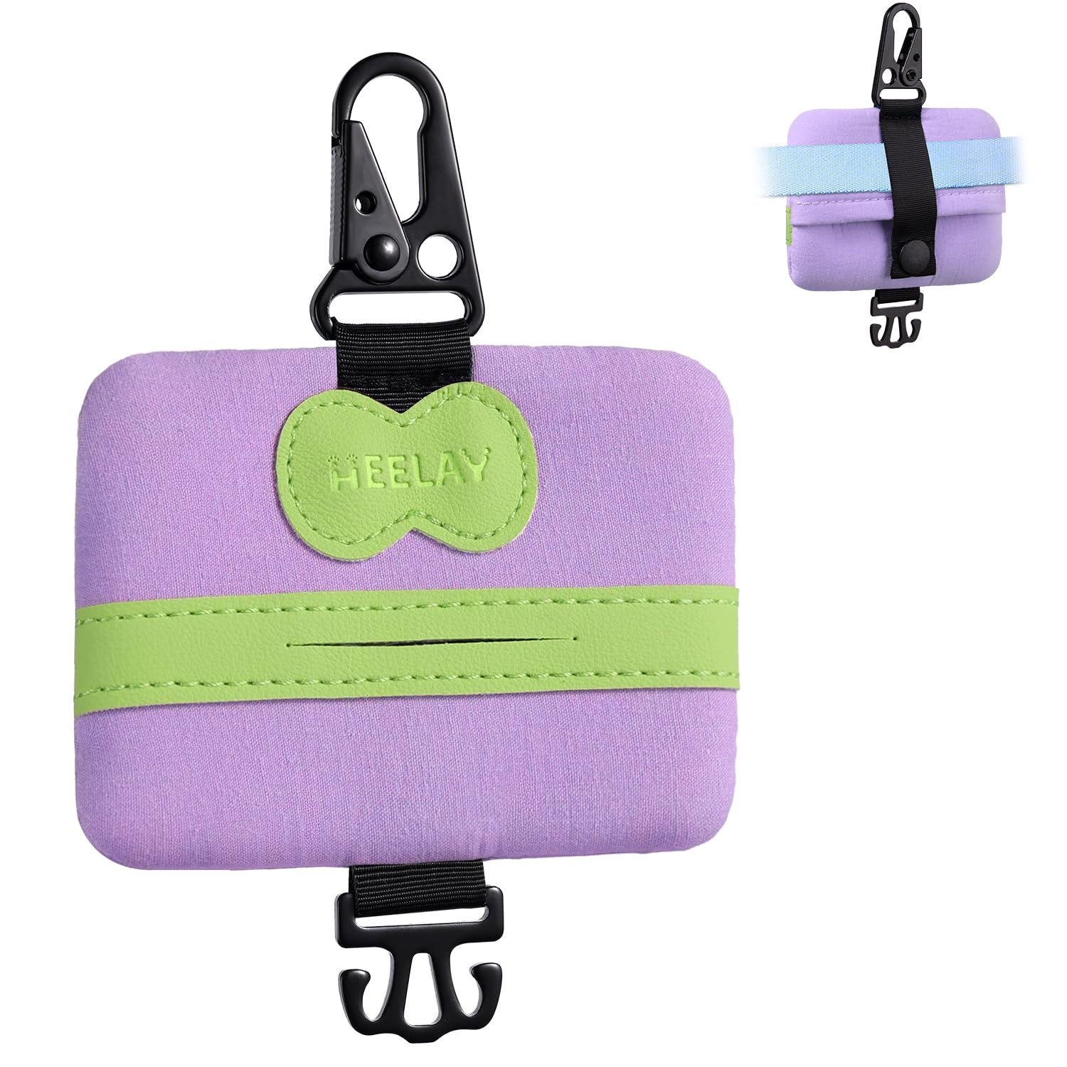 Heelay Dog Poop Bag Holder Mini purple close-up detail and texture