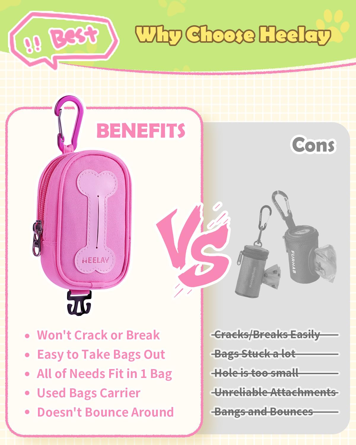 Bone-design Heelay poop bag holder combines style and sturdiness