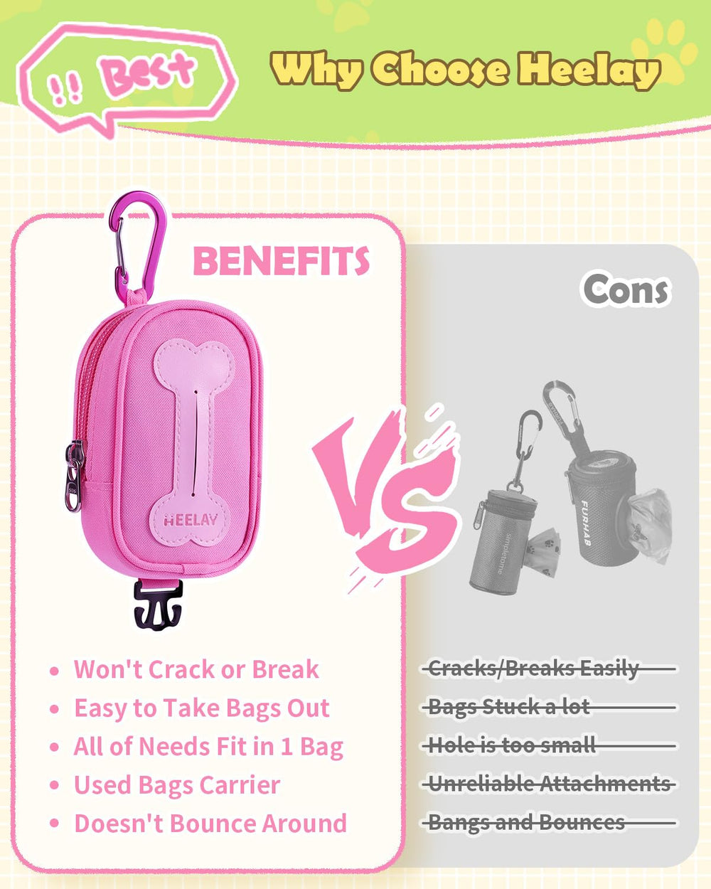 Bone-design Heelay poop bag holder combines style and sturdiness
