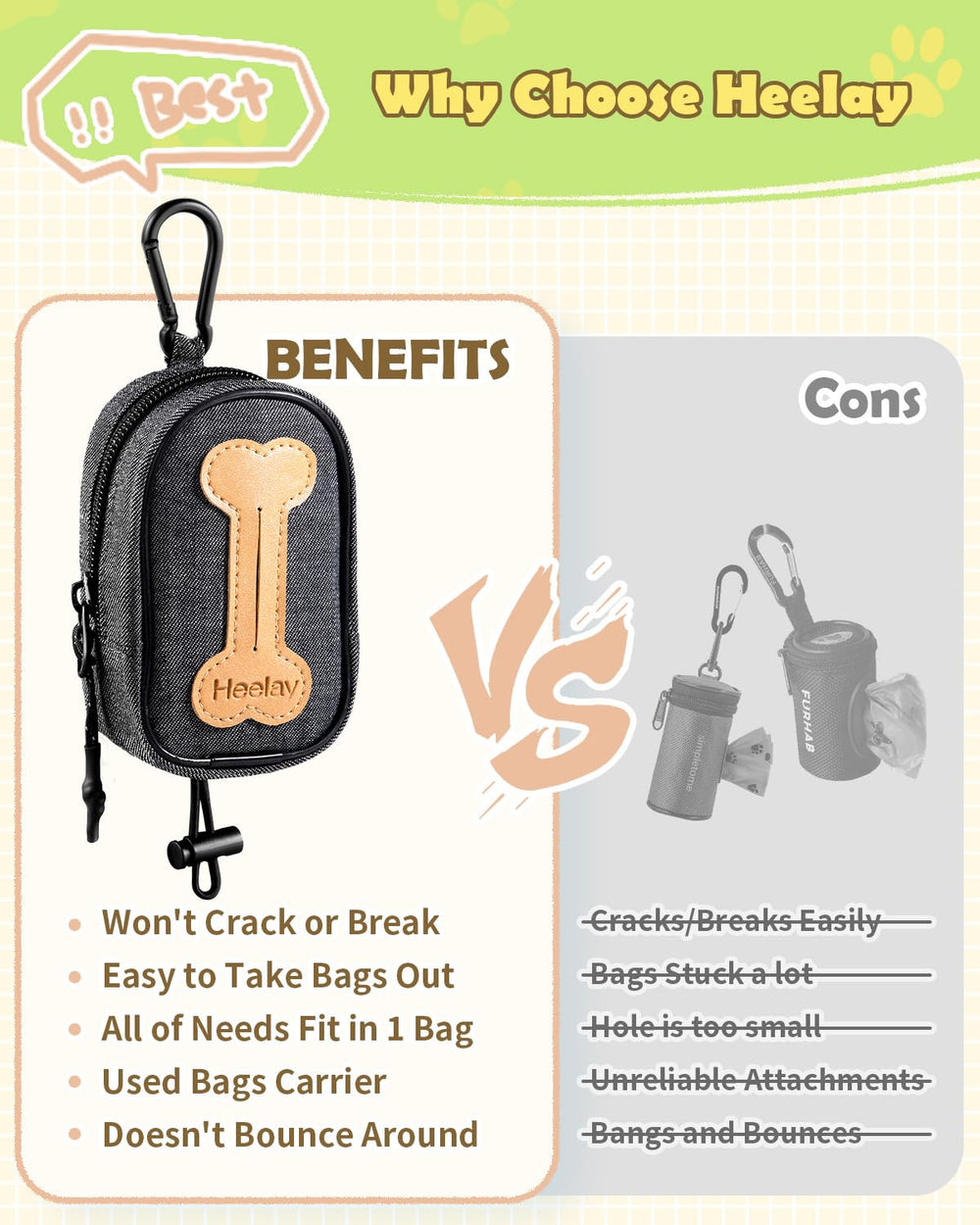 Heelay compatible with standard bag sizes for universal use.