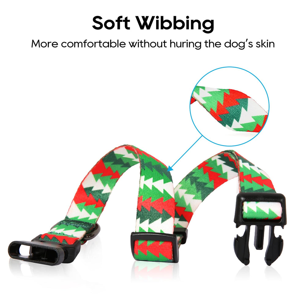 HEELE Christmas collar on dog during a holiday walk