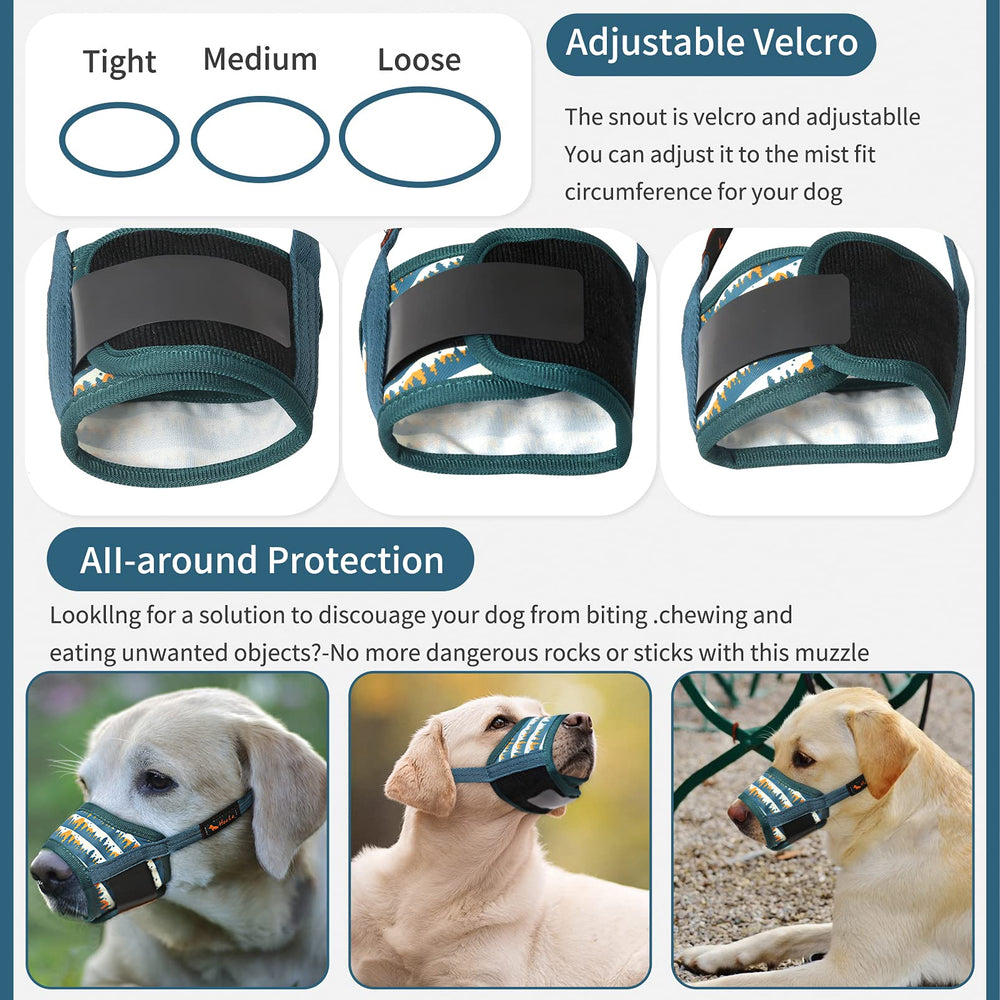 HEELE dog muzzle adjustable-neck-snout strap ensures secure fit.