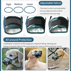 HEELE dog muzzle adjustable-neck-snout strap ensures secure fit.