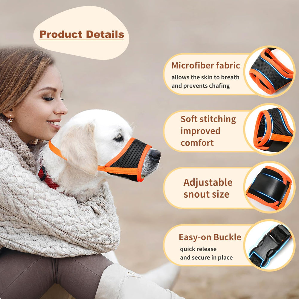 HEELE dog muzzle adjustable-snout-strap ensures snug, anti-slip wear.