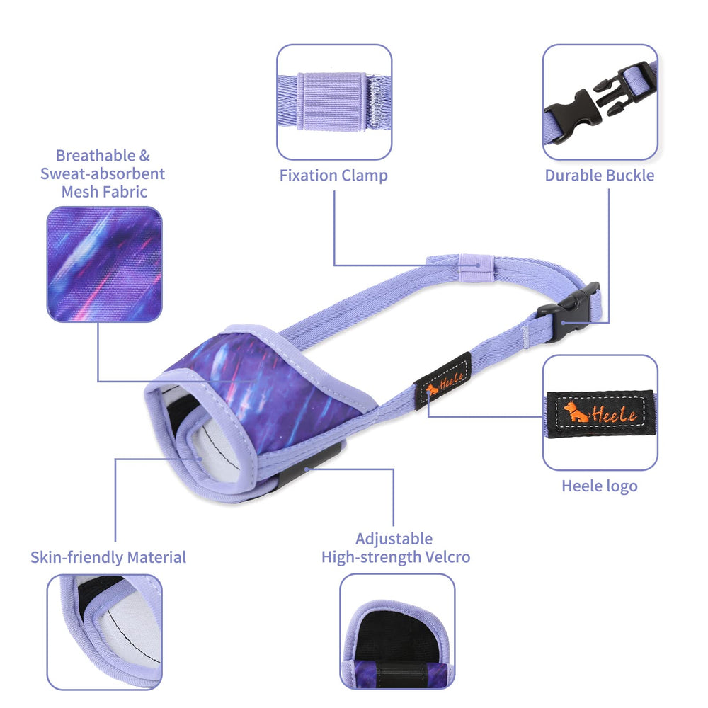 HEELE dog muzzle adjustable snout strap provides a secure customizable fit