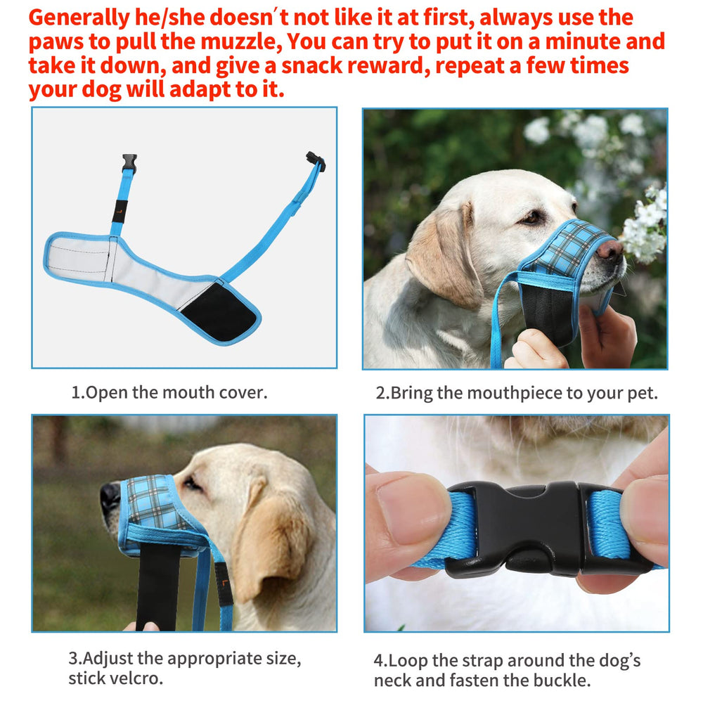 HEELE dog muzzle adjustable strap highlights customizable fit