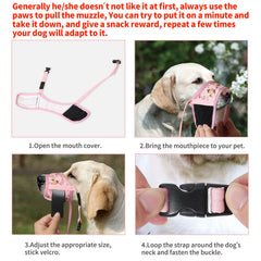 HEELE Dog Muzzle adjustable-straps side view highlights secure anti-slip design