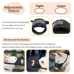 HEELE dog muzzle air-mesh-dog-face design ensures airflow on walks.