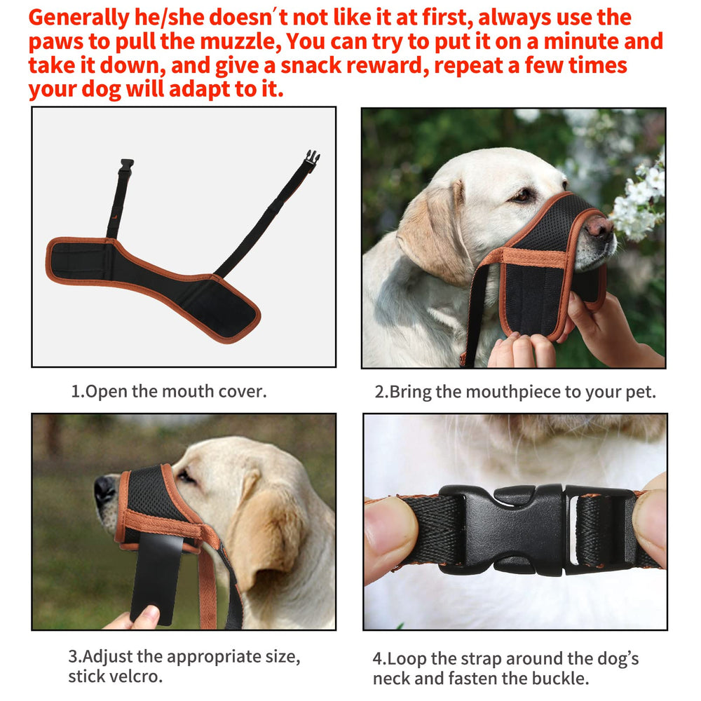 HEELE dog muzzle air mesh inner padding keeps wear breathable and comfortable.