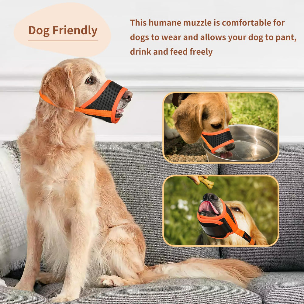 HEELE dog muzzle breathable-mesh highlights airy comfort for pets.