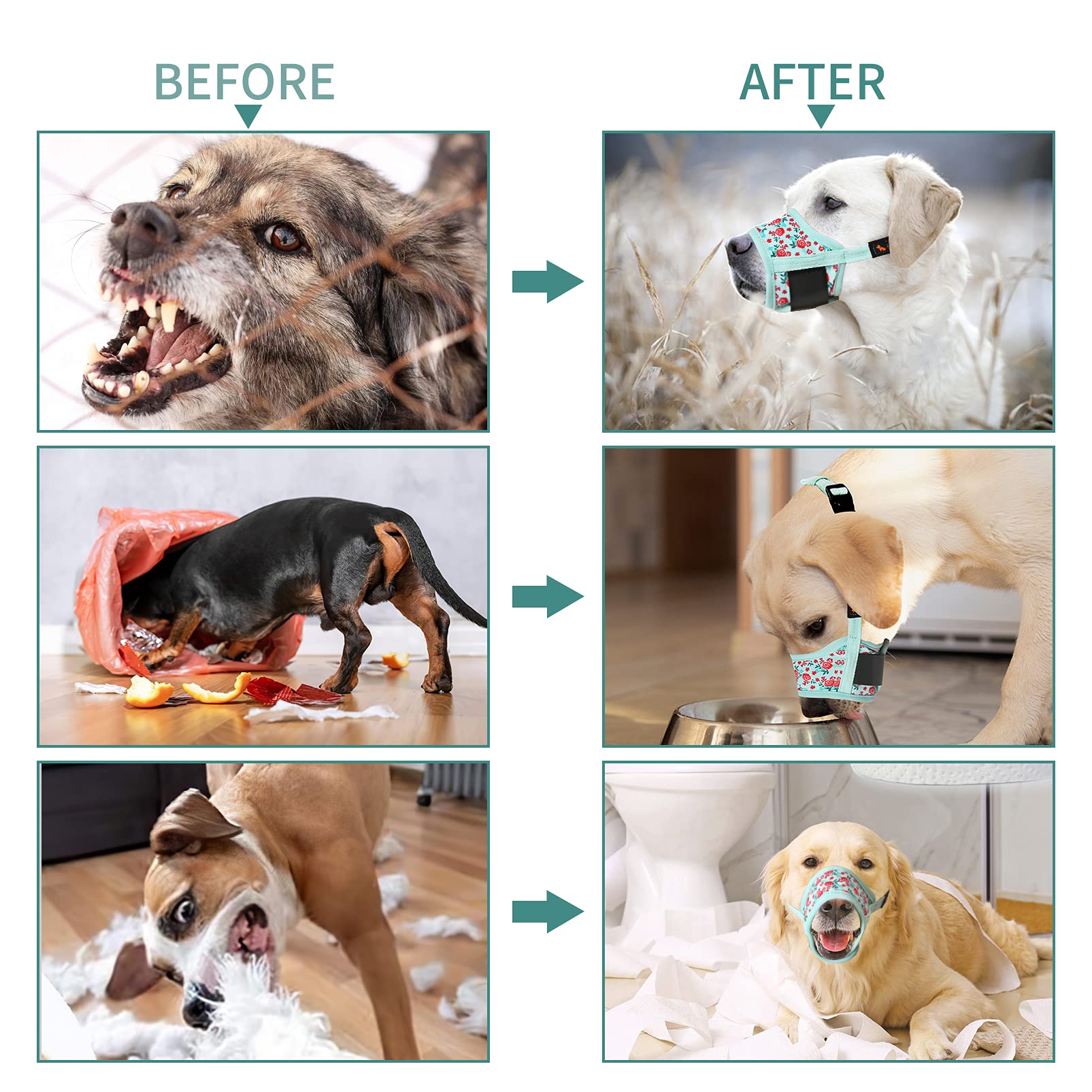 HEELE Dog Muzzle includes soft padding for gentle contact against the muzzle.