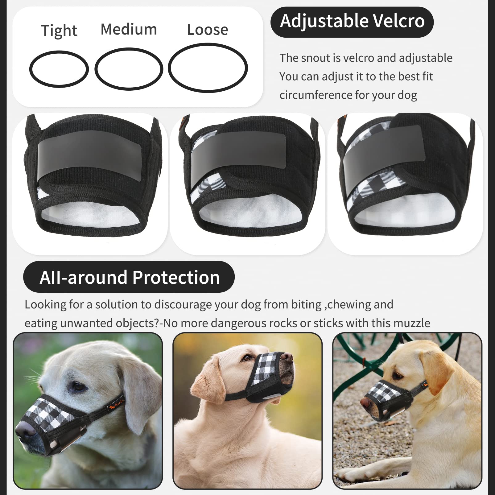 HEELE dog muzzle provides space to drink water while wearing