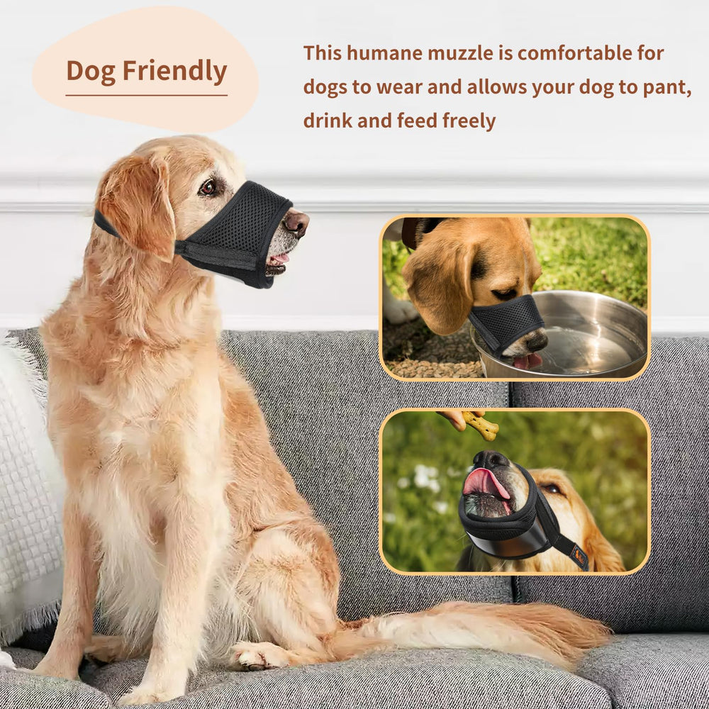 HEELE dog muzzle is easy to wear and machine washable.