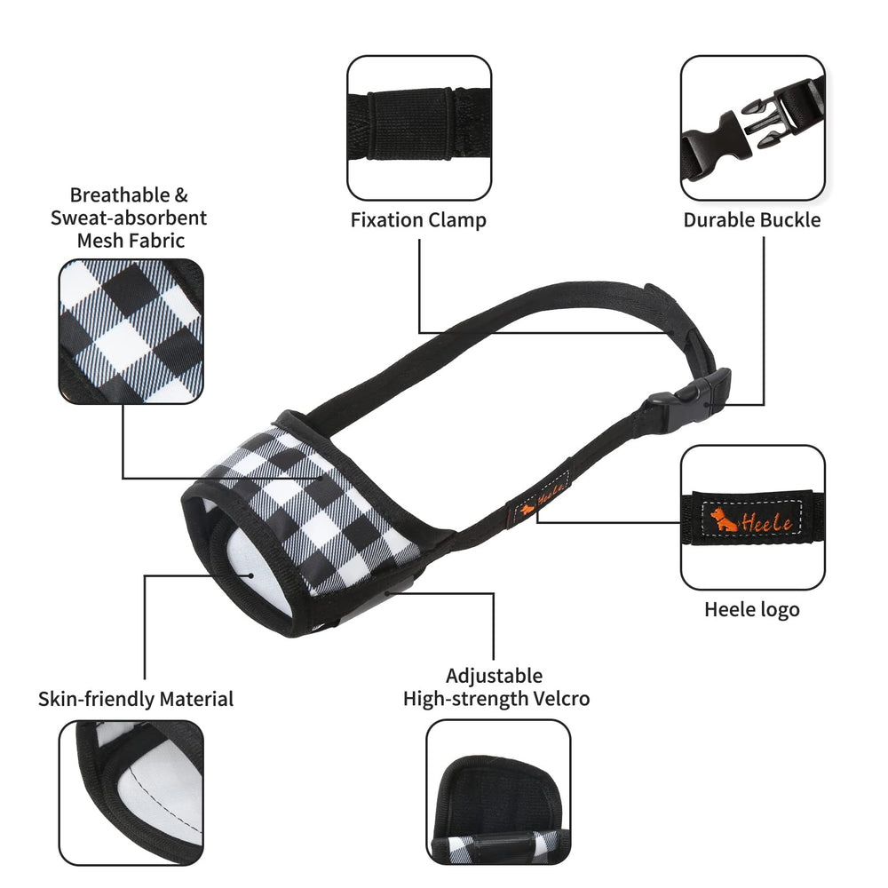 HEELE dog muzzle easy to wear and machine washable