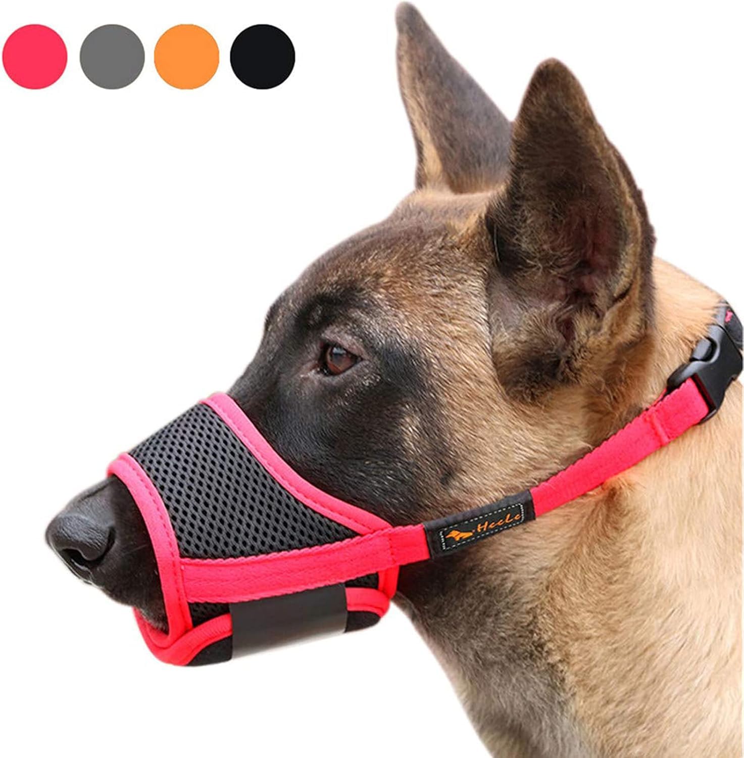 HEELE dog muzzle available in four colors and sizes