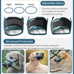 HEELE dog muzzle highlights built-in space for drinking and breathing during use.