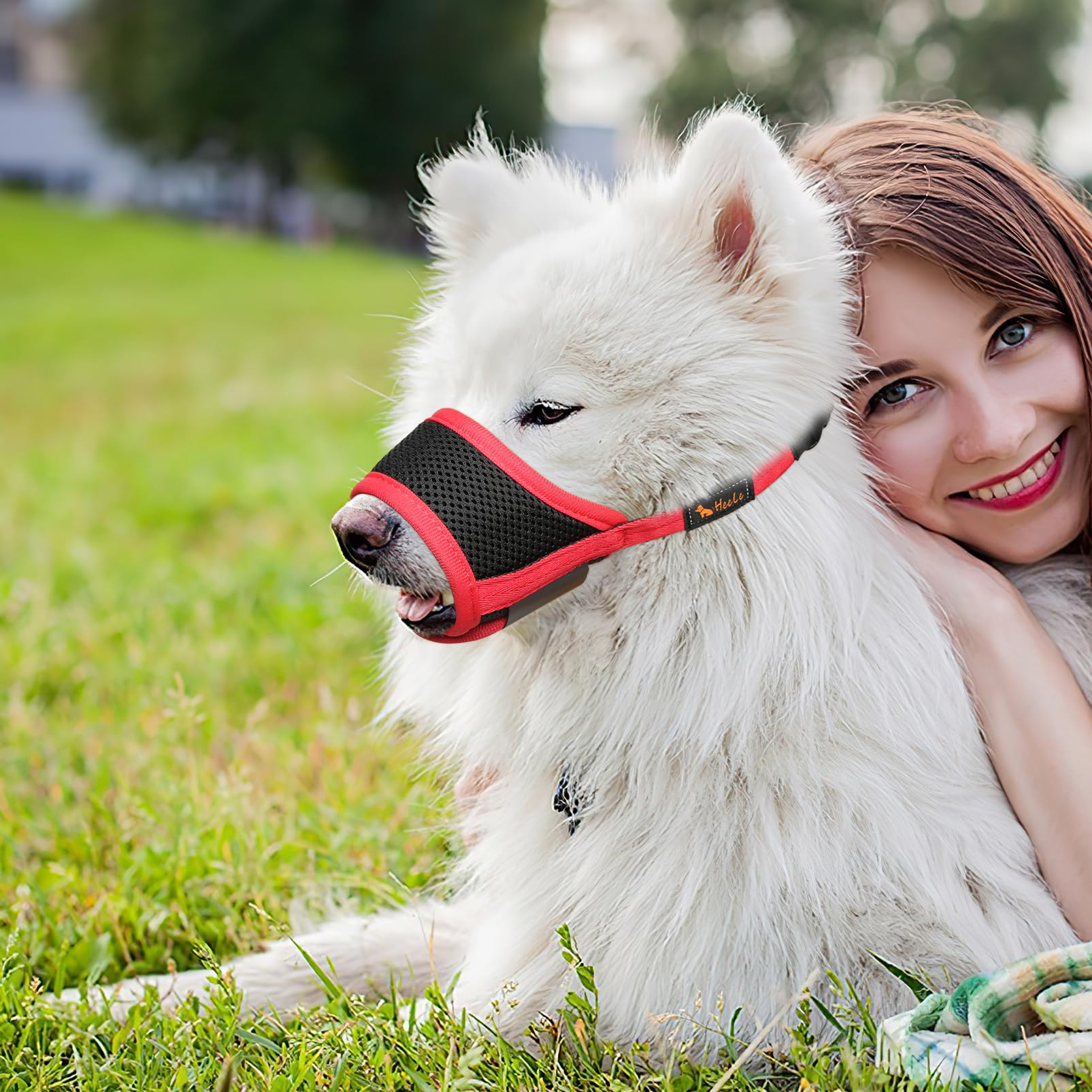 HEELE dog muzzle secure-fit design prevents slipping