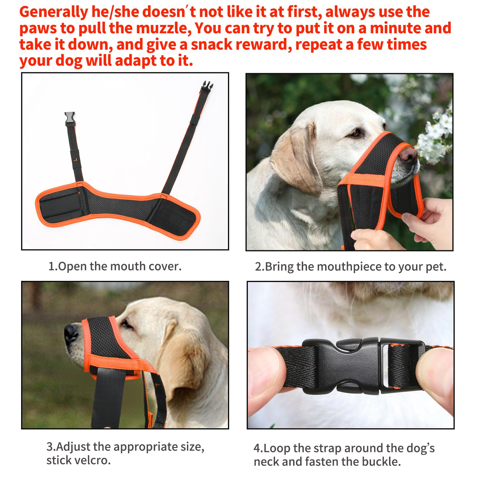 HEELE dog muzzle soft-padding provides gentle contact and comfort.
