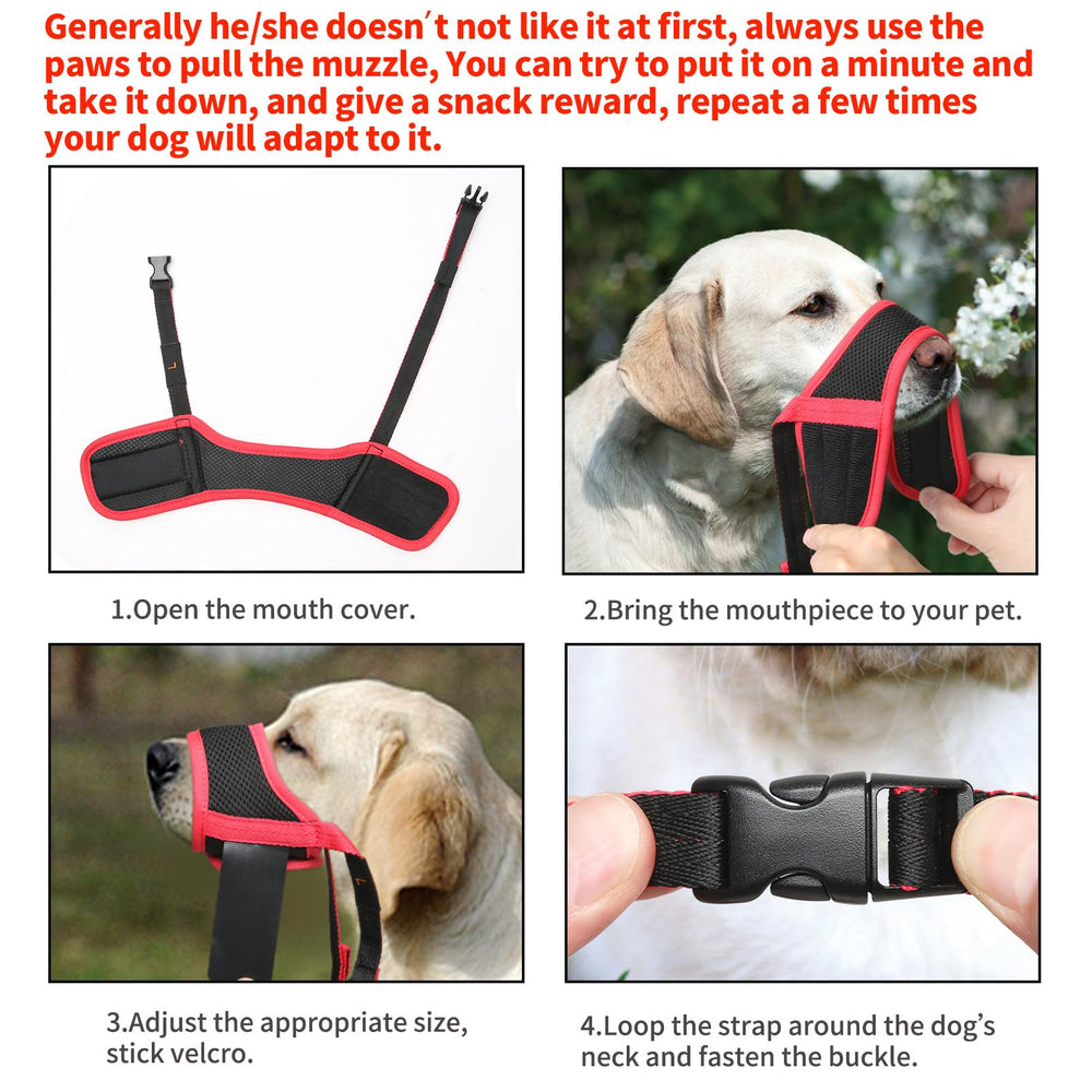 HEELE dog muzzle shows space for drinking and breathing
