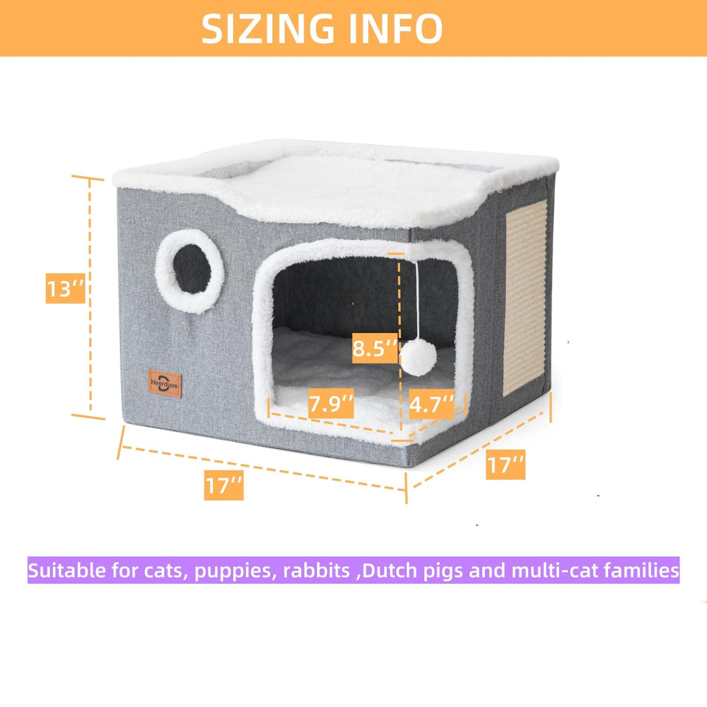 Heerduos cat bed foldable hideaway enables portable, easy storage.