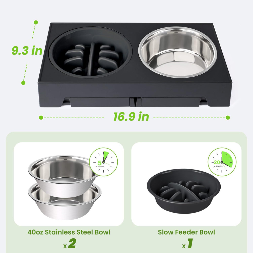 Heeyoo adjustable height positions to fit dogs from puppy to senior