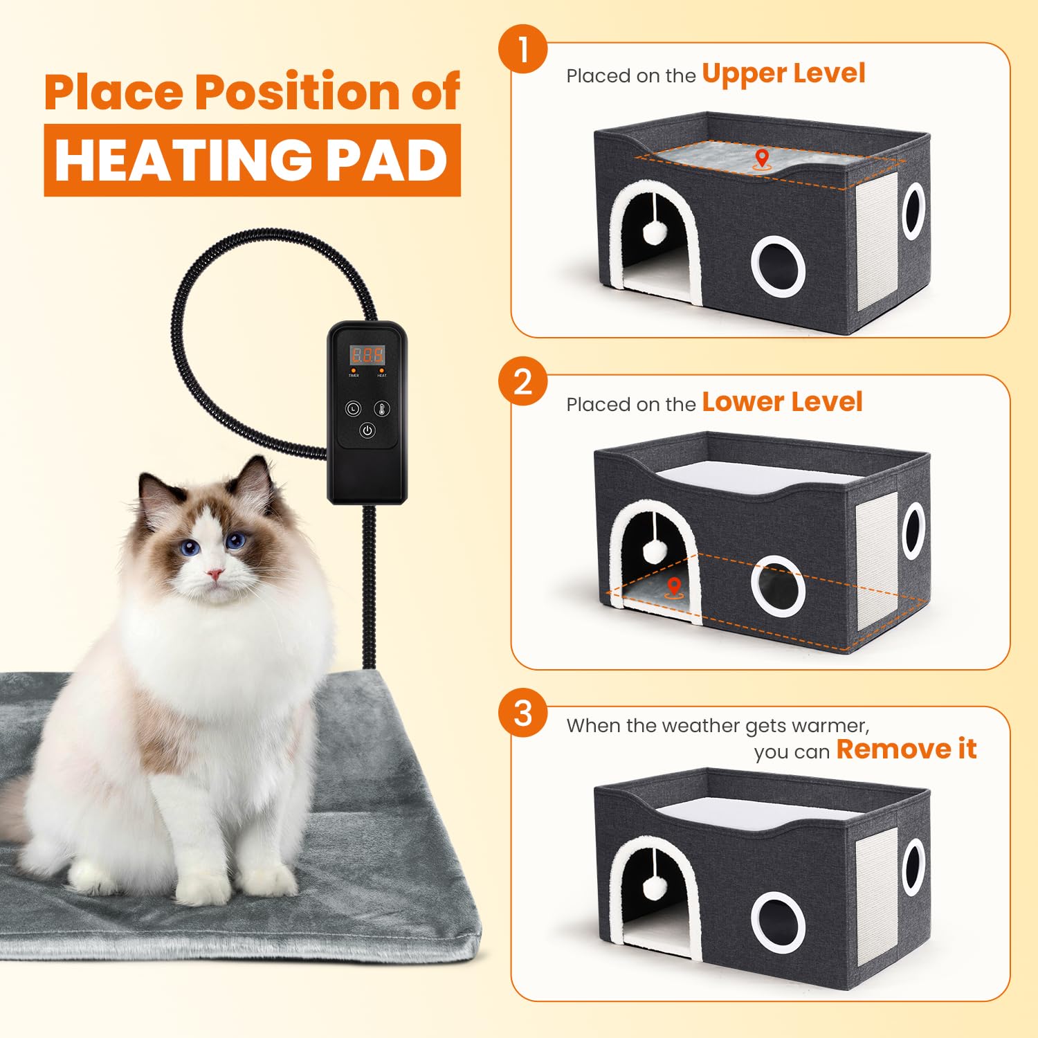 Heeyoo cat house sisal scratching board — added play and exercise between rests