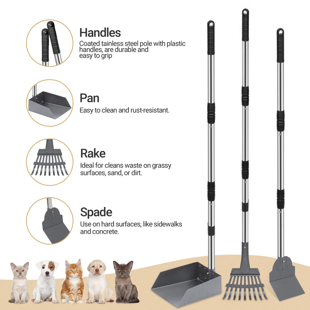 Heeyoo poop rake clears yard mess efficiently for grass and kennels