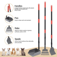 Heeyoo dog poop scooper rake on grass enables efficient waste removal.
