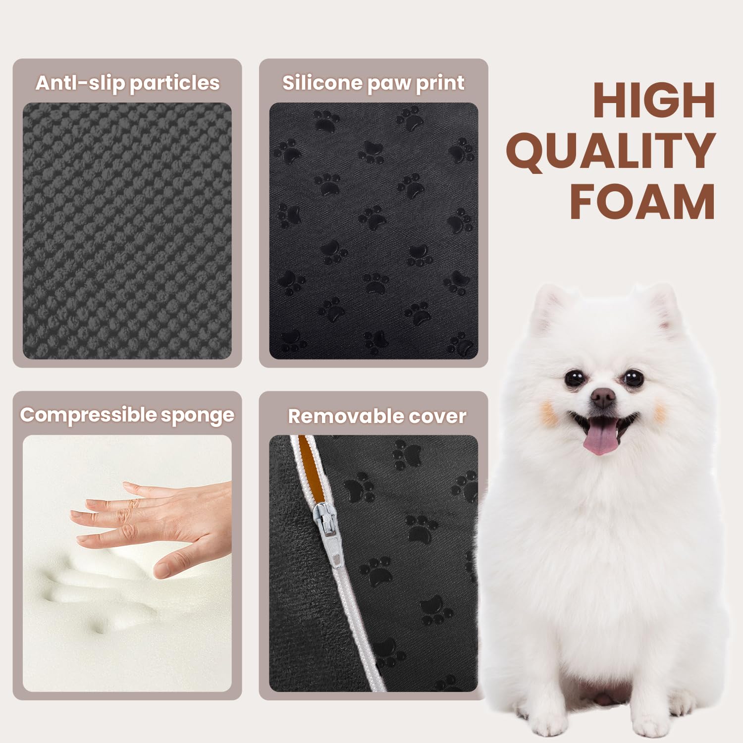 Heeyoo corduroy non-slip cover keeps pets secure on climbs.