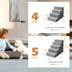 Heeyoo Dog Stairs high bed use helps dogs reach beds or couches comfortably.