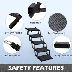 Heeyoo dog steps extended to SUV entry for safe, gradual access.