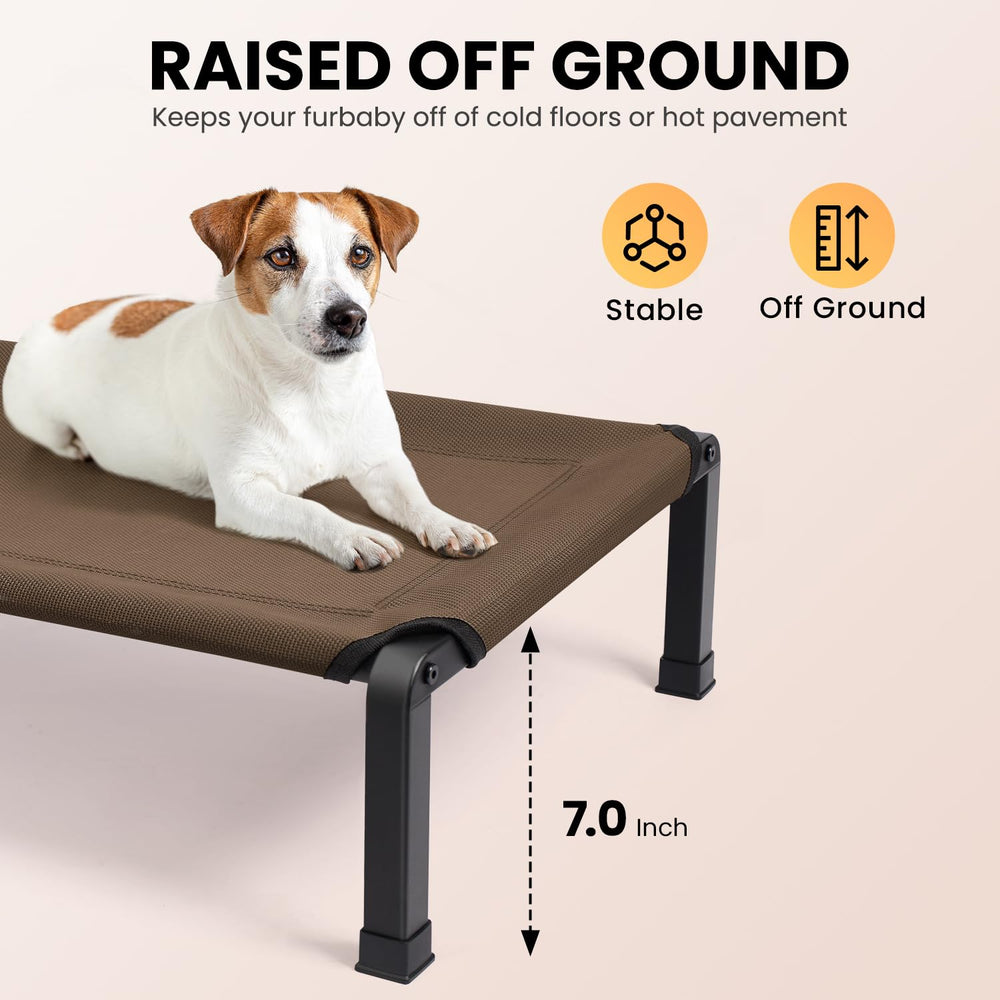 Heeyoo Elevated Dog Bed enlarged non-slip feet stabilize on floors.