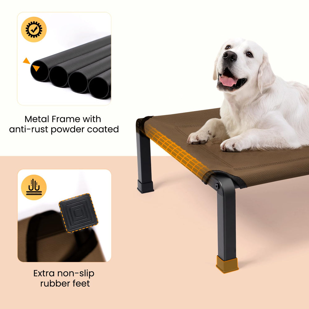 Heeyoo Elevated Dog Bed portable design for trips and camping.