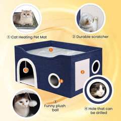 Heeyoo Indoor Heated Cat House thermostat control highlights precise warmth