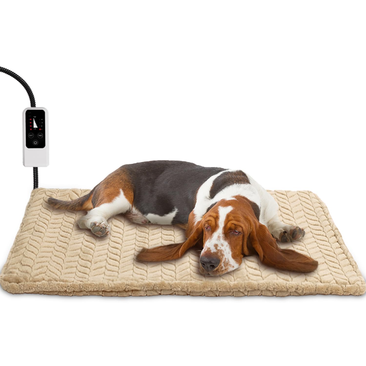 Heeyoo Pet Heating Pad in living room setup for cozy pets on cold days