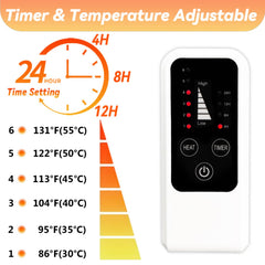 Heeyoo heating pad timer settings enable automatic safety for overnight use.