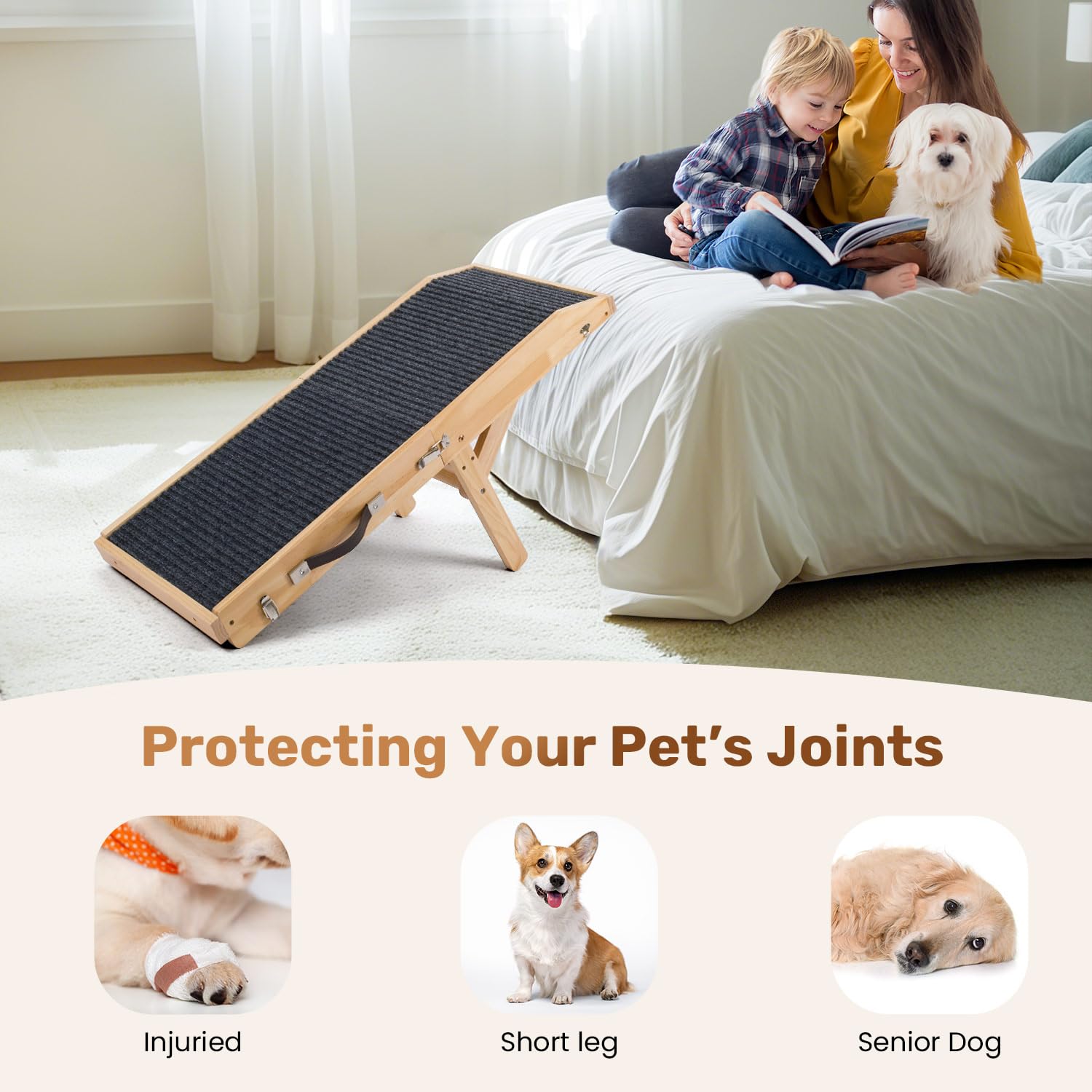 Heeyoo ramp used in car trips for easy pet entry
