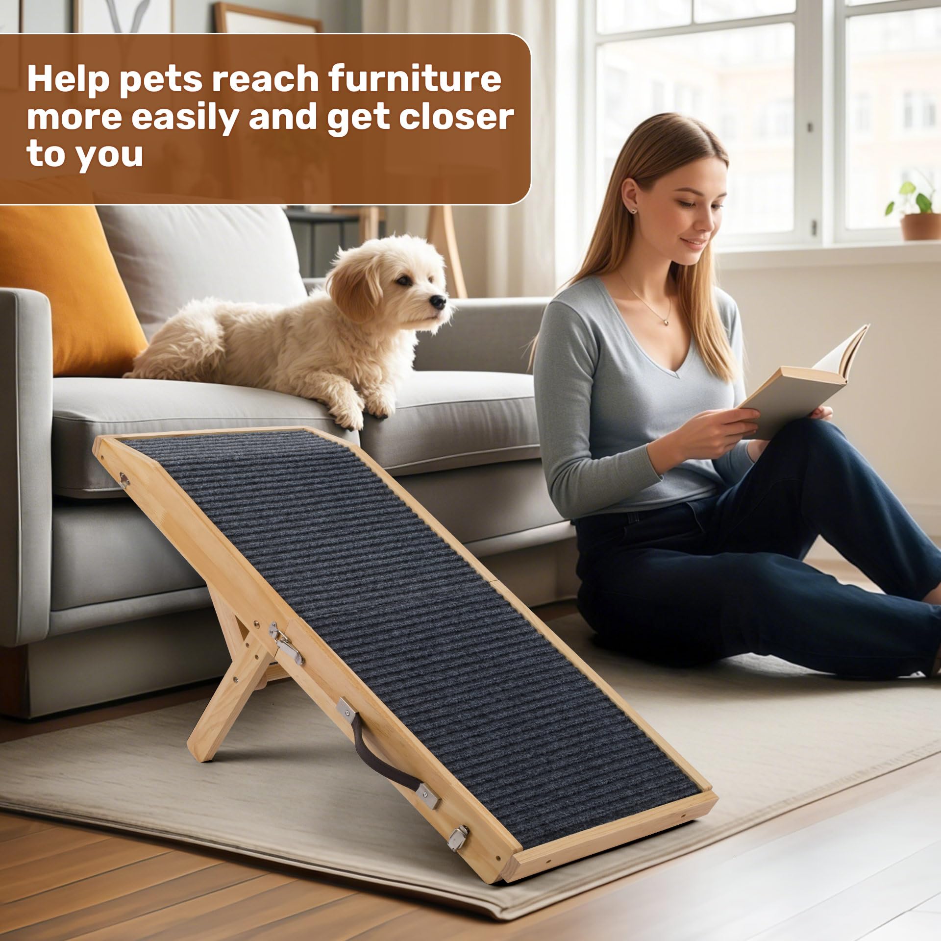 Heeyoo ramp helps seniors or recovering pets access furniture safely